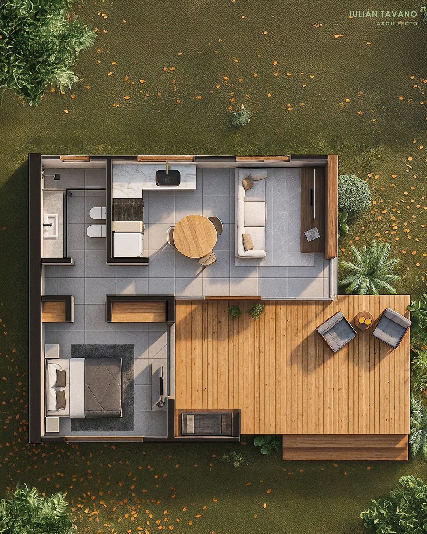 Cabaña Brote — planta aérea de distribución